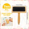 Tessco 2 Pcs Wool Carders, Hand Carders for Wool Needle Felting Brush Wooden Wool Carders Needle Felting Wool Carding Brushes Needle Felting Tools for Needle Felting Craft Felt Project (Black,Medium)