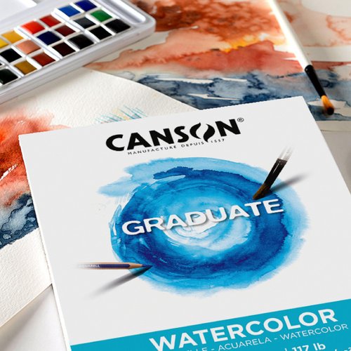 Canson Graduate Watercolor Pad, Foldover, 5.5x8.5 inch, 20 Sheets | Artist Paper for Adults and Students - Painting, Gouache, Mixed Media and Ink