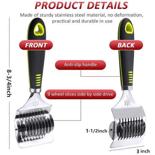 Noodle Lattice Roller Docker，Small Home 8 inch High Grade Stainless Steel Noodle Lattice Roller Docker Dough Cutter Spaghetti Maker for Kitchen Cooking Tools