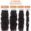 20 Inch Long Wavy Clip in Hair Extensions - 6PCS Set for Full Head - Thick Double Weft Synthetic Hairpieces - 240g (8.47oz) - Ideal for Women (Dark Brown)