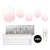 Adora Couture Semi Cured Gel Nail Strips Pedicure Stickers | 32pcs Glossy Toe Nail Stickers | Gel Nail Pedi Strips | Gel Nail Wraps Semi Cured | Salon Nails at Home - Requires UV Light (Pink White P)