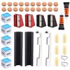 40pcs Pool Cue Repair Kit: 2 Pool Cue Tip Clamp + 20 Billiard Cue Tips + 5 Chalk Cubes + 5 Pool Cue Ferrule + 2 Planers + 4 Shaper, Billiard Cues Replacement Accessories(Multicolor)