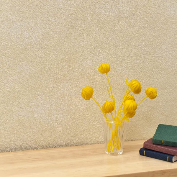iland Dollhouse Decor, Dollhouse Wallpaper on 1/12 1/6 Scale, Thickened Wall Covering with Texture of Diatom Effect (Cream Yellow Diatommud Texture)