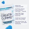 Bear Balanced Creatine Gummies for Men & Women - Creapure® Creatine Monohydrate, L-Theanine, L-Tyrosine & B12 for Muscle Growth, Strength, Focus, Energy & Health - Low Calorie, Sugar-Free, & Vegan
