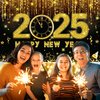 Happy New Year Banner Backdrop Decorations, Happy New Year Decorations 2025, Black Gold New Year Party Decorations Banner Backdrop for 2025, New Years Eve Party Supplies