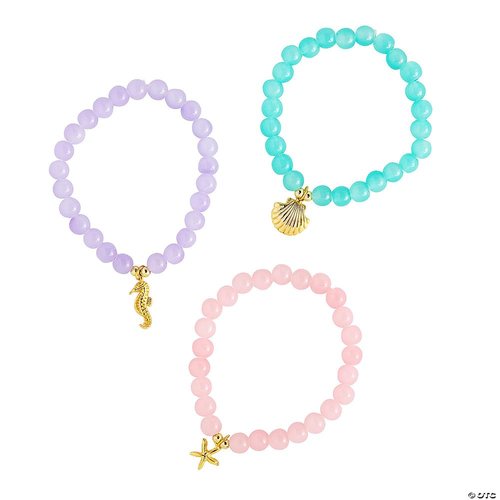 Fun Express Beaded Tropical Charm Bracelet KIT - Craft Kits - VBS Vacation Bible School Supplies/Decor - 6 Pieces