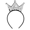 WLLHYF Sequins Crown Headband Christmas Glitter Crowns Hair Band Gold Hair Hoop Hair Accessories for Girls Women Birthday Christmas Party (silver)