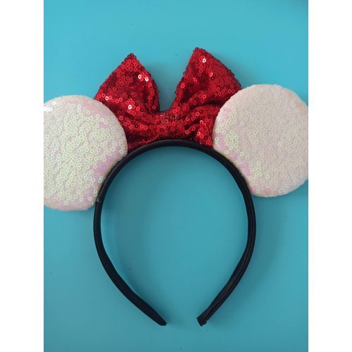 D-Pink Bride To Be Headband,Future Mrs mickey mouse ears headband Bridal Shower Wedding Bachelorette Hens Party Decorations, White