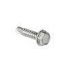 #8 x 3/4" Hex Washer Head Self-Drilling Tek Screw Zinc Plated Steel for Attaches Sheet Metal Steel or Steel to Metal - Box of 100