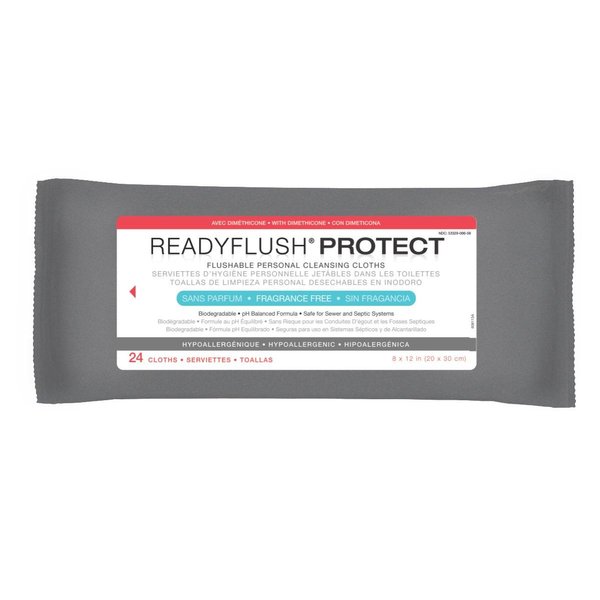 Medline MSC263811H ReadyFlush Biodegradable Flushable Wipes (Pack of 24)