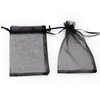 Dealglad® 100pcs Drawstring Organza Jewelry Candy Pouch Party Wedding Favor Gift Bags (6x8, Black)