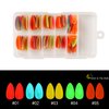 120 Pcs Glow in The Dark Press on Nails Set False Nails with Fluorescent Designs Medium Almond Shape Fake Nails Colorful Glossy Acrylic Glue on Nails Matte Gloss Stick on Nails for Women Nail Supplies