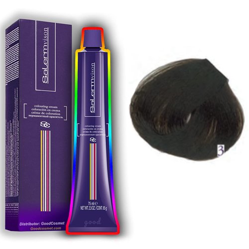 Salerm Hair Color Dye Cream Permanent Tinte 3: Dark Brown