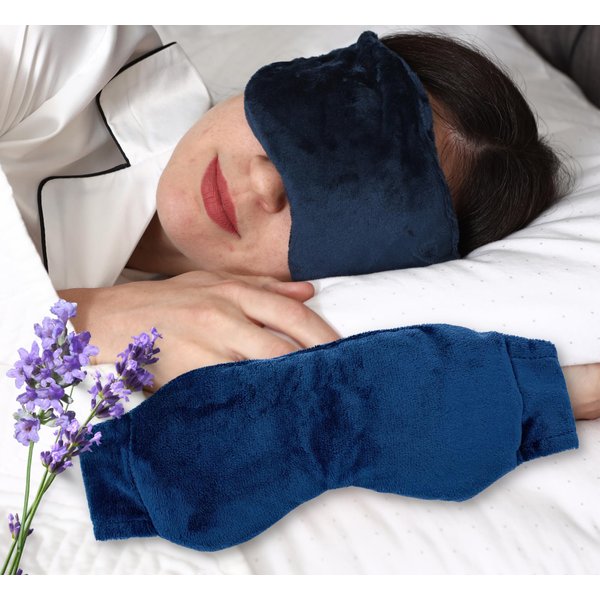 Solayman's Warm Eye Compress Moist Heat - Made with Lavender and Flaxseed - Weighted Microwavable Eye Mask for Dry Eyes, Headache and Migraine Relief. Great Aromatherapy Relaxation Gifts for Mom, Dad