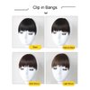 VAVANGA Straight Bangs Hair Clip In Extensions, Irregular Shape Wispy Hair Bangs Thick French Bangs Fake Fringe Curtain Bangs Hair Piece for Women(Light Brown)