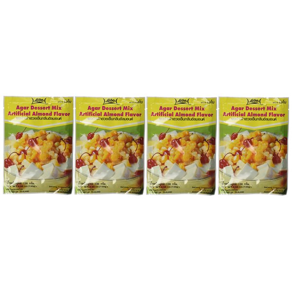 (4 Pack) Agar Dressert Mix Almond Flavor 4.550z Envelope