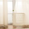 MIULEE 2 Panels Solid Color Sheer Curtains 84 Inch Length Elegant Grommet Window Voile Panels/Drapes/Treatment for Bedroom Living Room (54X84 Inch), Cream Beige