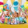 Gerrii 16 Pieces Jungle Animal Drawstring Bags Cartoon Animal Safari Goodie Bags Safari Party Favors for Boy Girl Birthday Baby Shower