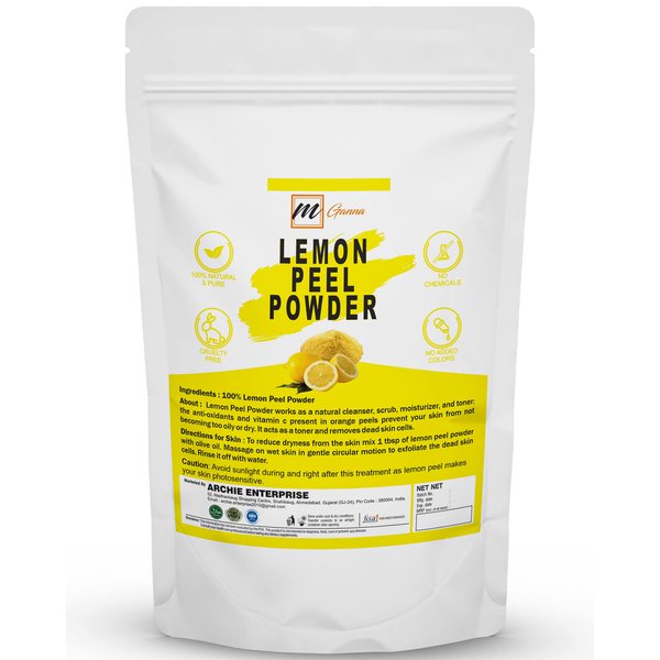 mGanna 100% Natural Lemon Peel Powder For Skin Care and Facial Mask 100 GMS / 0.22 LBS