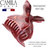 Camila Paris CP3309 French Hair Claw Clip - Strong Hold No Slip Grip, Thick for Long Curly Wavy Hair, Red, Fashion Styling Accessory, Made in France