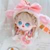 niannyyhouse 20cm Plush Doll Clothes Pink Headwear Coat Dress Backpack 8in Soft Stuffed Plush Toy Dress Up Accessories