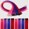 Fcysws 12PCS Red Blue Pink Purple Clip in Hair Extensions 21 Inch Heat-Resistant Synthetic straight Hair Extensions for Women Girls Gift Multi-Colors Party Highlights Clip in Synthetic Hairpiece