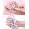 TOROKOM Semi Cured Gel Nail Strips 20PCS Rainbow Ombre Self-Adhesive Gel Nail Wraps Strips Long Lasting Summer Real Nail Polish Stickers with Cuticle Stick, Nail File-UV/LED Lamp Required…