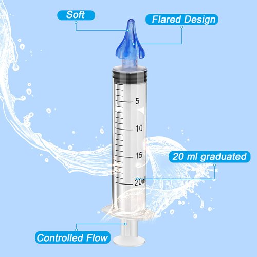 2 Pieces Ear Wax Cleaner Syringe Tip Ear Wax Flusher Tool Ear Wax Remover Ear Irrigation Syringe for Ear Cleaning and Irrigation of Humans, 20 ML