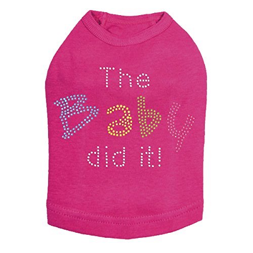 The Baby Did It Dog Shirt Fuchsia SMALL