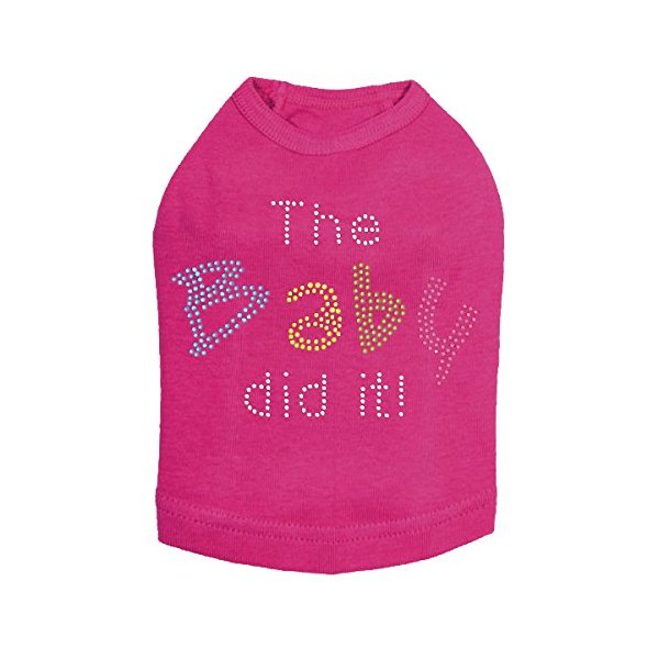 The Baby Did It Dog Shirt Fuchsia SMALL