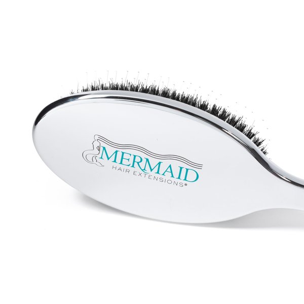 Mermaid Extension Care Boar Bristle Brush | Gentle Hair Extension and Wig Care | Natural Boar Bristles for Enhanced Beauty and Longevity | Effortless Detangling and Styling | Comfortable Grip