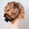 WLLHYF 3.5 Inch Square Hair Claw Clips Non-slip Matte Barrettes Strong Hold Jaw Hairpins Medium Banana Clamps Rectangle Hair Styling Accessories for Women Girls Thick Thin Hair (Black)