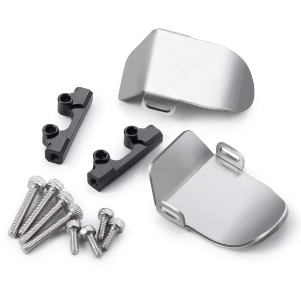 MORLORDY RC Stainless Steel Front Rear Axle Protector Skid Plate Set for 1/24 RC Crawler Car SCX24 Upgrades Accessories