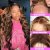 Beliself Ready to Wear Glueless Wig Human Hair Pre Plucked Pre Cut 5x5 HD Lace Closure Wigs Human Hair Body Wave Lace Front Wigs 180% Density 4/27 Ombre Highlight Honey Blonde Wig Human Hair 20 Inch