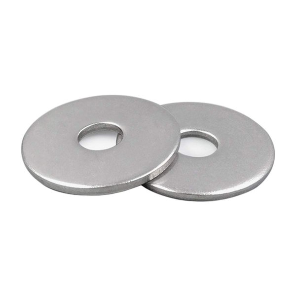1/4" x 1" OD Stainless Fender Flat Washer,18-8 (304) Stainless Steel,120 Pieces