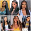 Ice Pear 250% Density 28 Inch 13x6 Lace Front Wigs Human Hair Pre Plucked Straight HD Transparent Lace Front Wigs Human Hair Glueless Frontal Wigs Human Hair for Black Women with Baby Hair