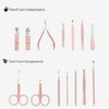 ZIZZON Manicure Set 18 in 1 Professional Pedicure Set Nail scissors Grooming Kit with Leather Travel Case Pink