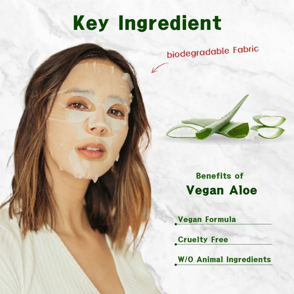 Purederm Vegan Aloe Sheet Masks (12 Packs) – Facial Sheet Mask for Soothing & Hydrating Treatment