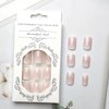 French Tip Press on Nails Short Square White and Pink Gradient Designs Full Cover Glue on Nails Short Coffin Acrylic False Nails Artificial Glossy Stick on Nails for Women Girls Manicure Kits 24 Pcs