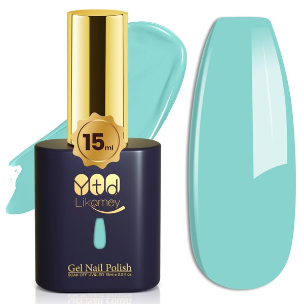 YTD Likomey Gel Polish,15ml Tiffany Blue Soak Off UV Nails Gel,Salon Home DIY Nail Art Manicure and Pedicure Gel Varnish Varnish,CS224