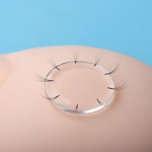 6Pcs Silicone Easy Fan Volume Lash Pads Blooming Lash Pallet Patches Round Eyelash Fan Holder Eyelash Extension Supplies for Easy Fan Volume Lashes Makeup Tools, Clear