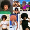 G&T Wig Afro Puff Wigs for Black White Women, Afro Curly Wigs Dark Roots Natural Looking Full Wigs for Daily Party Use(1B/Grey)