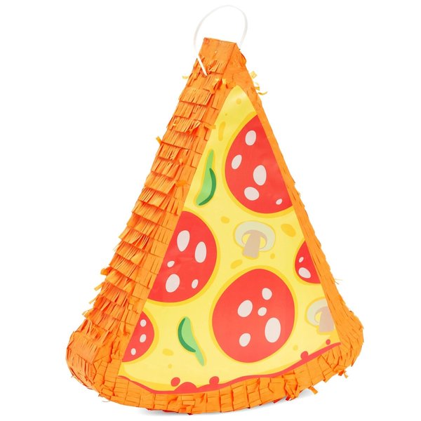 BLUE PANDA Pizza Pinata - Food Themed Birthday Party Decorations, Table Centerpiece (Small, 16.5 x 13.5 x 3 in)