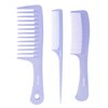 RHOS 3 Pieces Hair Comb Set for Women,Men-Wide Tooth Comb,Fine Tooth Rat Tail Comb,Medium Tooth Comb-Detangling Hair Combs for All Hair Types,Hair Styling Comb Set(Purple)