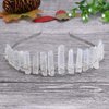 AWAYTR Raw Crystal Quartz Crown – Rhinestone Tiara Mermaid Headband for Woman Weeding and Partie(white)