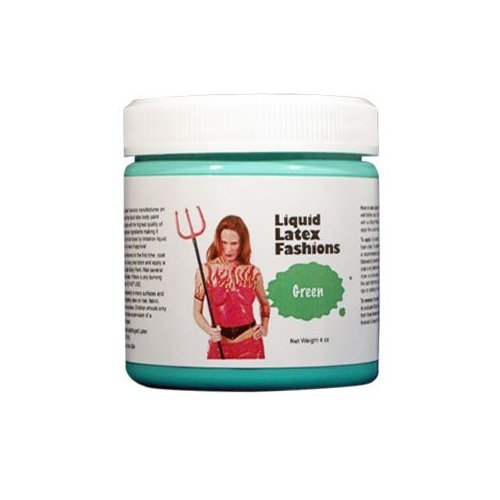 Green 8 Oz - Liquid Latex Body Paint, Ammonia Free No Odor, Easy On and Off, Cosplay Makeup, Creates Professional Monster, Zombie Arts