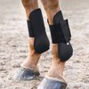 HORZE Chicago Protective Horse Tendon Boots - Lightweight Open Front Boots for Jumping, Trail Riding, and Turnout (Pair) - Black - Horse
