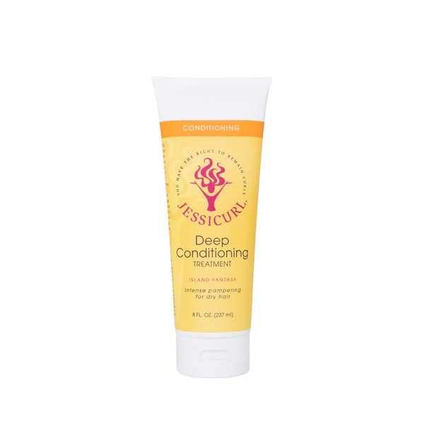 Jessicurl, Deep Conditioning Treatment, Island Fantasy, 8 Fl oz. Deep Conditioner for Dry Damaged Hair, great Anti Frizz Hair Mask and Leave in Conditioner for Curly Hair