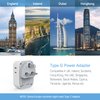TESSAN US to UK Plug Adapter 3 Pack, Type G Travel Converter with 4 Electrical Outlet 3 USB Charger, Power Adaptor for USA to Ireland Dubai Scotland Hong Kong England British Kenya London Qatar