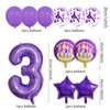 32 Inch 3 Balloon Number, Purple Balloons, Purple Confetti Latex Balloon Foil Balloons Mylar Balloons 3 Birthday Balloon for Anniversary Supplies Kids Birthday Party (Purple, 3)